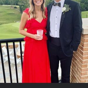 ASOS Women’s Red Ruffle Maxi Dress - Size US4